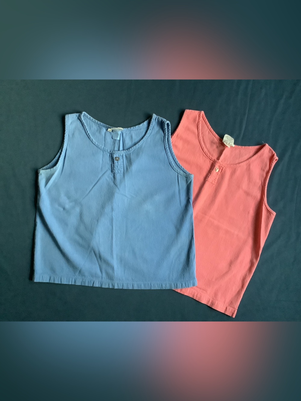 Vintage 90s loose fit 100% cotton tanks, Medium/Large, USA-made